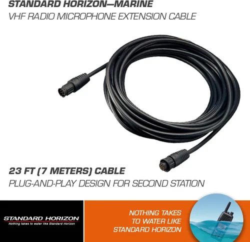 Vista 2 de Standard Horizon Cable de extensión CT-100 de 23 pies para RAM+ o VH-310