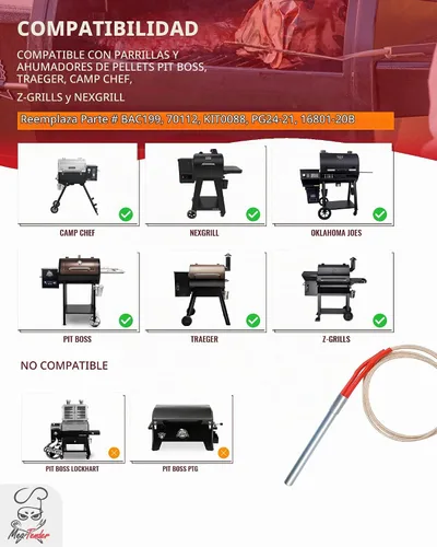 Vista 2 de Reemplazo de encendedor de barra caliente AC para Traeger, Pit Boss, Camp Chef, Z-Grills, Oklahoma JOES Rider y Nexgrill modelos de parrilla de 1