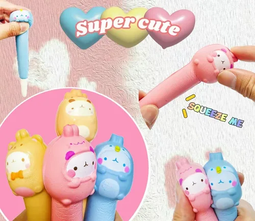 Vista 3 de Cestas de Pascua Kawaii Squishy Pen 4 piezas lindos y divertidos bolígrafos para bolígrafos estacionarios y geniales para regalos adolescentes