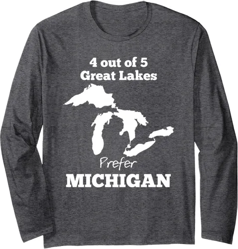 Vista 5 de 4 fuera de 5 grandes lagos prefieren Michigan cerveza camisa, Negro
