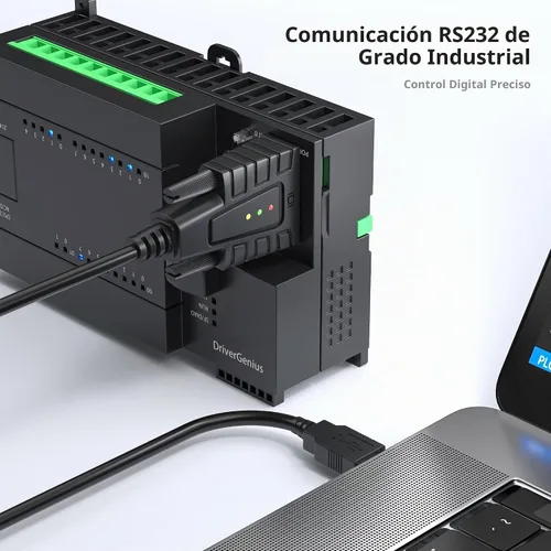 Vista 4 de DriverGenius Cable adaptador USB a serie RS232 DB9 con 3 ledes - Prolific PL2303 - para Windows 11 y macOS 14 Sonoma (USB232A-B, 3 pies/3.3 ft)