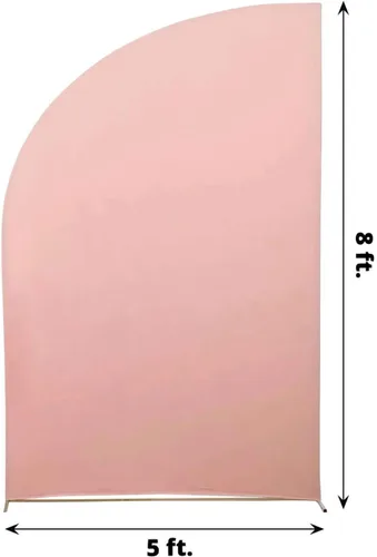 Vista 257 de Efavormart - Juego de 4 fundas de elastano beige para arco de media luna, fundas de telón de fondo Chiara de 2.5 pies a 7 pies para escenarios