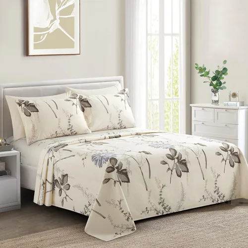 Vista 31 de Marina Decoration Ropa de cama ultra suave y sedosa con bolsillo profundo con estampado rico de rayón derivado de bambú para todas las estaciones