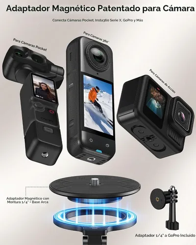Vista 3 de OMOTON TP02-Ultra Multi-Device Camera & Phone Mount with 1/4" Adapter Black
