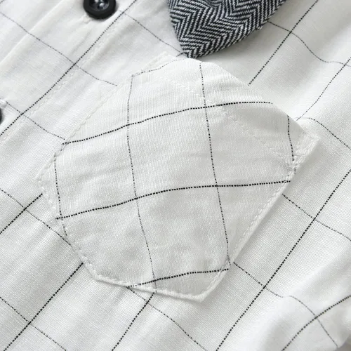 Vista 5 de Moyikiss Studio Conjunto de ropa de caballero de manga larga para niños pequeños y niñas