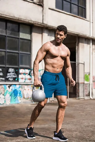 Vista 3 de COOFANDY Pantalones cortos deportivos para correr para hombre de 5 pulgadas, paquete de 2 pantalones cortos de entrenamiento para gimnasio