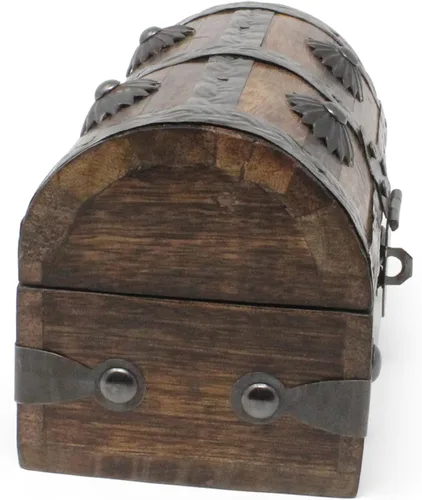 Vista 2 de Nautical Cove Cofre del tesoro de recuerdo y caja de madera decorativa (pequeña de 5 x 3 x 3.25 pulgadas), caja de almacenamiento, caja de madera