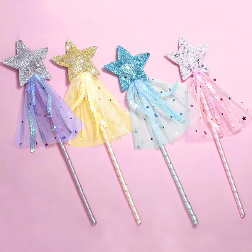 Vista 4 de Mezchi 12 varitas de princesa para niñas pequeñas, varita mágica de 12 pulgadas para niños, varita de hadas con purpurina, varitas de princesa