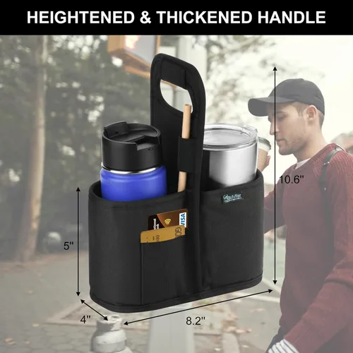 Vista 2 de Beautyflier Portabebidas con Asa para Entrega Portavasos de Café Aislado Reutilizable Portabebidas Portátil Soporte para 2 Tazas con Asa Organizador