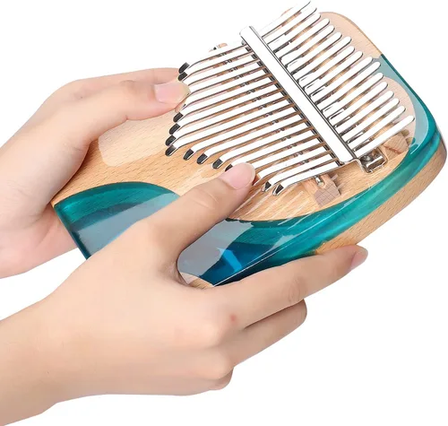Vista 2 de Kalimba - Piano de pulgar de 17 teclas, piano portátil de dedo Mbira, regalos para niños y adultos, instrumento musical, pianos de pulgar, 17