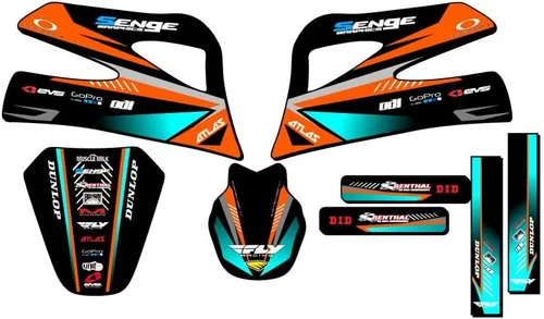 Vista 7 de Kit de base gráfica SX 50 Surge Black Senge 1998-2001 compatible con KTM