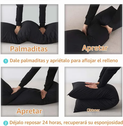 Vista 6 de WhatsBedding Almohada corporal de espuma viscoelástica con funda, almohada de cama larga para adultos Funda de almohada extraíble transpirable
