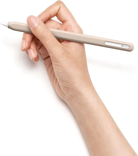 Vista 2 de UPPERCASE Designs NimbleSleeve Funda Portador de Estuche Protector de Silicona Premium Compatible con iPad Apple Pencil Pro y 2ª Generación Beige