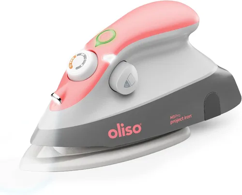 Vista 2 de Oliso M3Pro Project - Plancha de vapor con solemate (coral) y bolsa de transporte Oliso para mini planchas