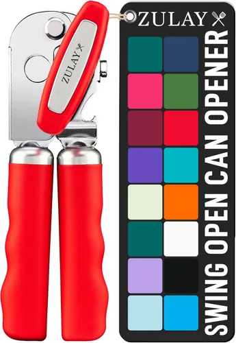 Vista 16 de Zulay Kitchen Abrelatas manual de acero inoxidable resistente con abridor de botellas, abrelatas manual a prueba de óxido con perilla giratoria