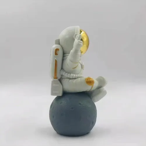 Vista 2 de Figura de astronauta estatua de astronauta, esculturas para decoración del hogar, decoración de estantes, decoración de escritorio, lindo adorno