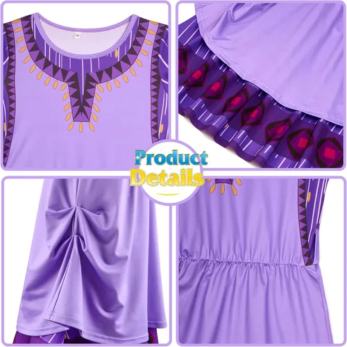 Vista 3 de CICOCI Wish Asha - Disfraz para niñas, conjunto completo con accesorios, collar y aretes