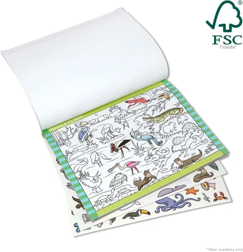 Vista 9 de Melissa & Doug - Hoja de calcomanías Busca y Encuentra, Animales (más de 400 calcomanías, 14 escenas para colorear) Hojas de calcomanías de búsqueda