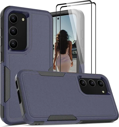 Vista 84 de Jeylly Funda para Samsung Galaxy S10 Plus S10+, ajuste delgado, doble capa, resistente, absorción de golpes, TPU con carcasa trasera de Negro