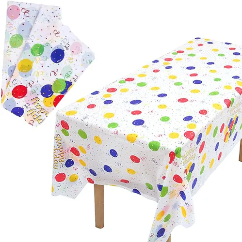 Vista 26 de 2 Empaques Mantel de Plástico Negro, 54 pulgadas x 108 pulgadas Cubierta de Mesa Rectangular Desechable para Fiestas, Adecuado para Cumpleaños