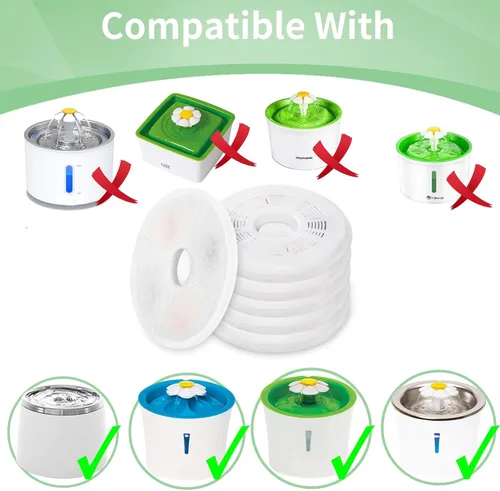 Vista 2 de Paquete de 6 filtros de repuesto para fuente de agua para gatos, para dispensador de agua de flores de 3 L, filtro automático para fuente