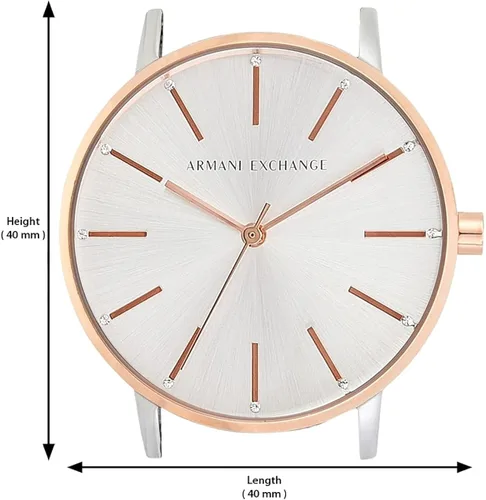 Vista 9 de Armani Exchange - Reloj de cuarzo de acero inoxidable para mujer con correa de cuero