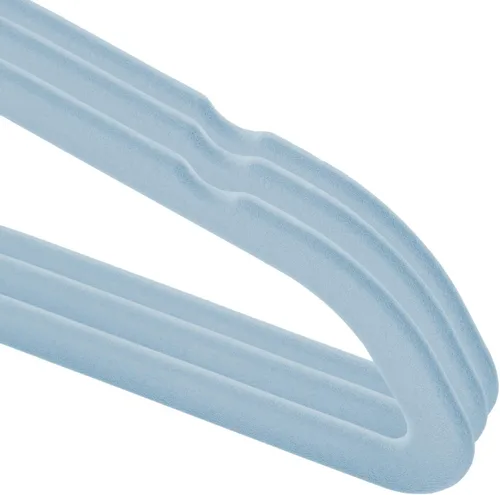Vista 3 de Casafield 50 perchas de terciopelo para niños, tamaño de 14 pulgadas, color azul claro