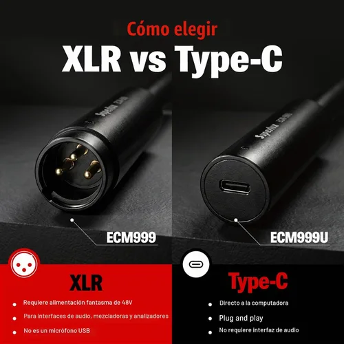 Vista 4 de Superlux ECM999U - Juego de micrófonos de medición USB, micrófono condensador Omni de campo libre para análisis acústico de habitación, prueba