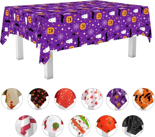 Vista 11 de Grandipity Mantel de plástico desechable de calidad prémium para fiestas con temática de globos de cumpleaños, 1 paquete, 54 x 108 pulgadas, mantel