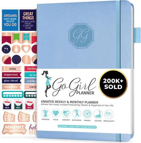 Vista 12 de GoGirl Agenda y organizador para mujer – Agenda semanal tamaño A5, diario de objetivos y agenda para mejorar la gestión del tiempo, la productividad