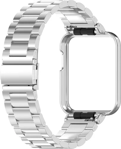 Vista 6 de Senter Correa de repuesto de acero inoxidable con marco Meatl para reloj inteligente Redmi Watch 2 Lite