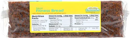 Vista 3 de Mestemacher Pan de Grano Entero (Fitness, 17.6 oz, paquete de 2)
