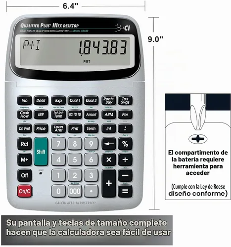Vista 2 de Calculated Industries Calculadora PRO de escritorio 43430 Qualifier Plus