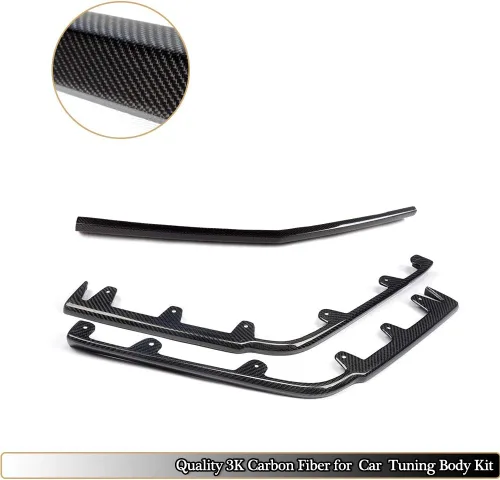 Vista 5 de Divisor de labio de parachoques delantero de fibra de carbono para Cadillac CTS-V Coupe Sedan 2009-2015 Alerón superior de barbilla personalizado
