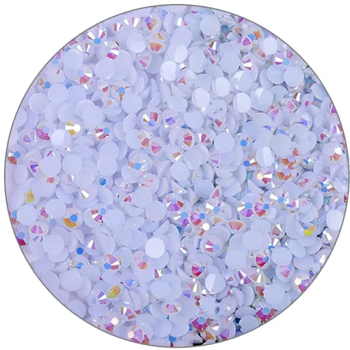 Vista 31 de 3000 piezas de diamantes de imitación de parte posterior plana SS6/2 mm de vidrio transparente AB, gemas redondas de cristal para arte de uñas