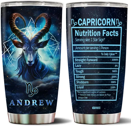 Vista 8 de Regalos personalizados de acuario para hombres, taza de café de acero inoxidable de 20 onzas, constelación del zodiaco, astrología, regalo