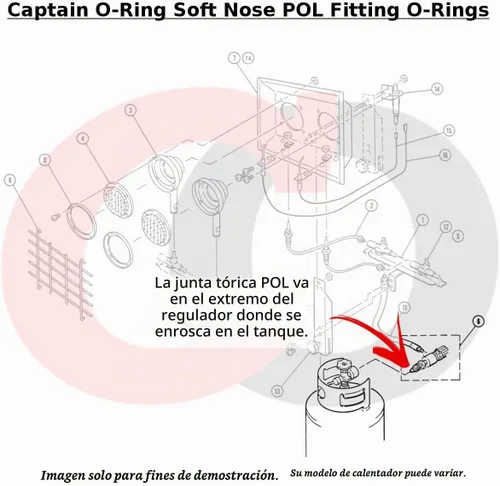 Vista 4 de Captain O-Ring - Orings para conector POL de tanque de propano de punta blanda (P.O.L) para cilindro de tanque de gas (paquete de 25)