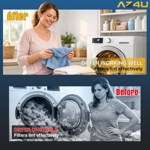 Vista 4 de AZ4U Filtro de pelusa de repuesto para General Electric (GE) HotPoint WEO3X23881 GTD42EASJ2WW GTX22EASK0WW GTD42GASJ0WW HTX21EASK0WW GTD45EASJ0WS