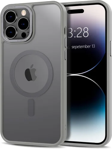Vista 43 de Anuck - Funda magnética para iPhone 11 compatible con MagSafe, carcasa trasera mate translúcida dura, borde de TPU, delgada, resistente a impactos
