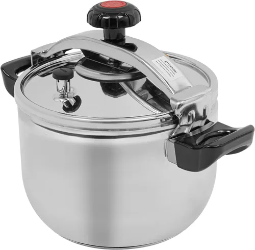 Vista 6 de Olla a presión de acero inoxidable, olla a presión, 11.6 cuartos de galón, 60 Kpa, compatible con estufas eléctricas, inducción y estufas de gas