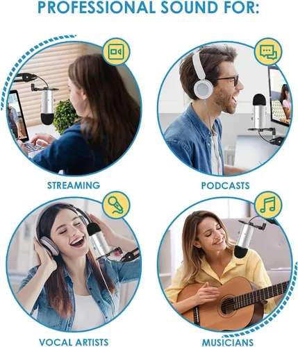 Vista 4 de Paquete de 2 filtros pop para micrófonos azules Yeti de espuma gruesa, protector de micrófono profesional de mano para Blue Yeti, Yeti Pro