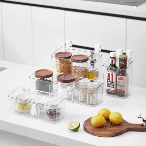 Vista 6 de Organizador de almacenamiento adhesivo para montar en la pared, paquete de 2 unidades para almacenamiento de juguetes de baño, cocina, baño