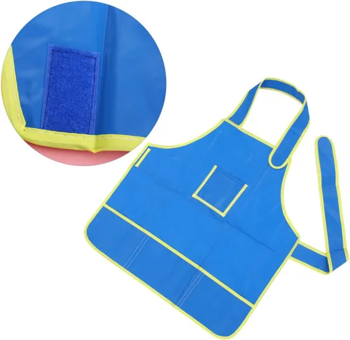 Vista 4 de Painting Apron Smock for Arts Crafts Years Four Pockets for Easy Storage for DIY Painting Drawing Activities Blue