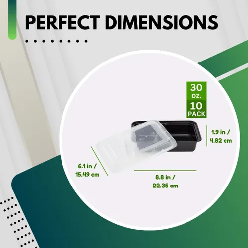 Vista 2 de Green Direct Set de loncheras / Contenedor grande de alimentos con tapa / Caja bento de 2 compartimentos, apta para microondas, congelador