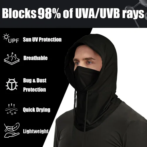 Vista 2 de Pasamontañas refrescantes para el verano, 3 unidades, protección contra rayos UV, transpirable, máscara facial para hombres y mujeres