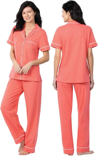 Vista 3 de PajamaGram Womens Pajamas - PJ For Women Set, Short Sleeve, 100% Cotton