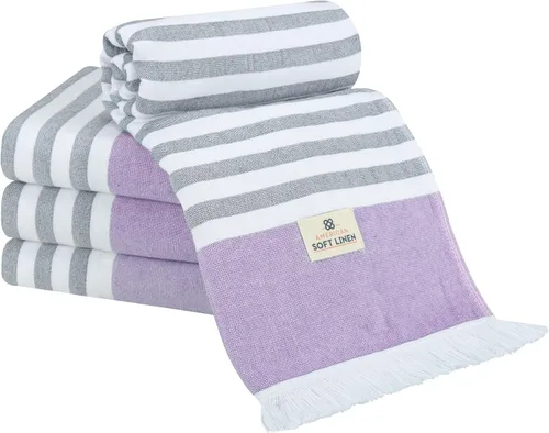 Vista 16 de American Soft Linen Toallas de playa peshtemal turcas 100% algodón, tamaño 35 x 60 pulgadas, paquete de 4 toallas de natación para toallas de playa