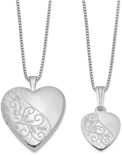 Vista 8 de Juego de collar de plata de ley 925 con espirales de 18 pulgadas, medallón para hija, 14 colgantes, joyería fina para mujer, regalos para ella