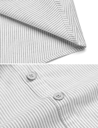 Vista 5 de Camisa de algodón ceñida Hotouch para mujer manga 34 con botones