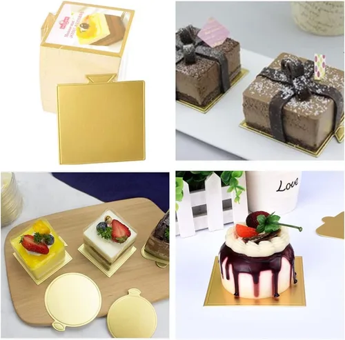 Vista 5 de 200 mini tablas para tartas, bases cuadradas para pasteles, bandeja para exhibiciones de postres